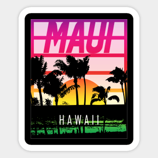 Hawaiian Tropical Sunset Beach and Palm Sticker